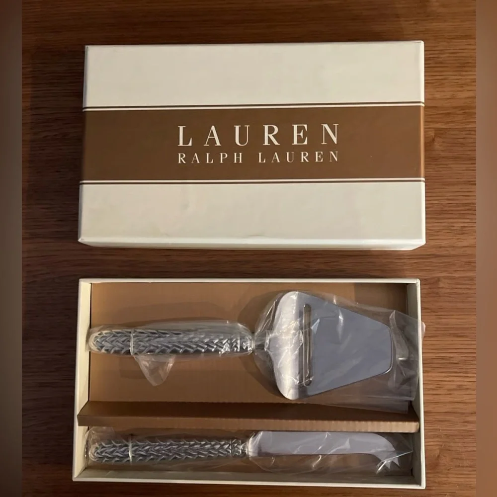 Ralph Lauren Equestrian Silver Cheese Knife and Slicer Set